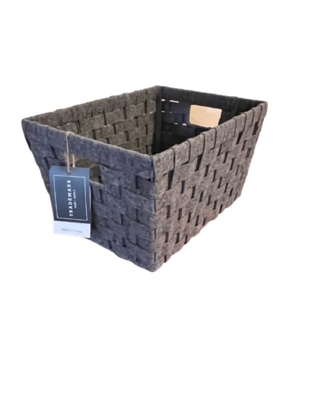 🆕-One Design Home -Versatile Woven Gray Storage Basket.